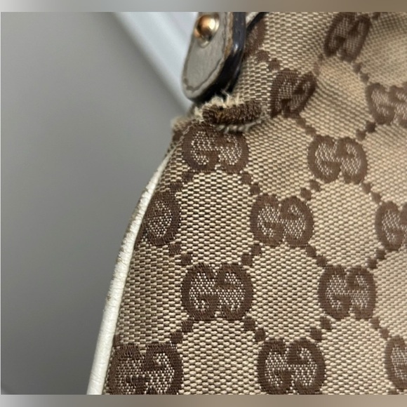 Authentic Gucci GG Creole Horse Bit Monogram Logo Satchel - Picture 12 of 16